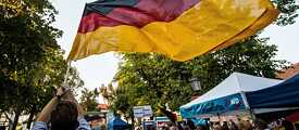 AfD-Anhänger bei einer Wahlkampfveranstaltung in Brandenburg im August 2019.