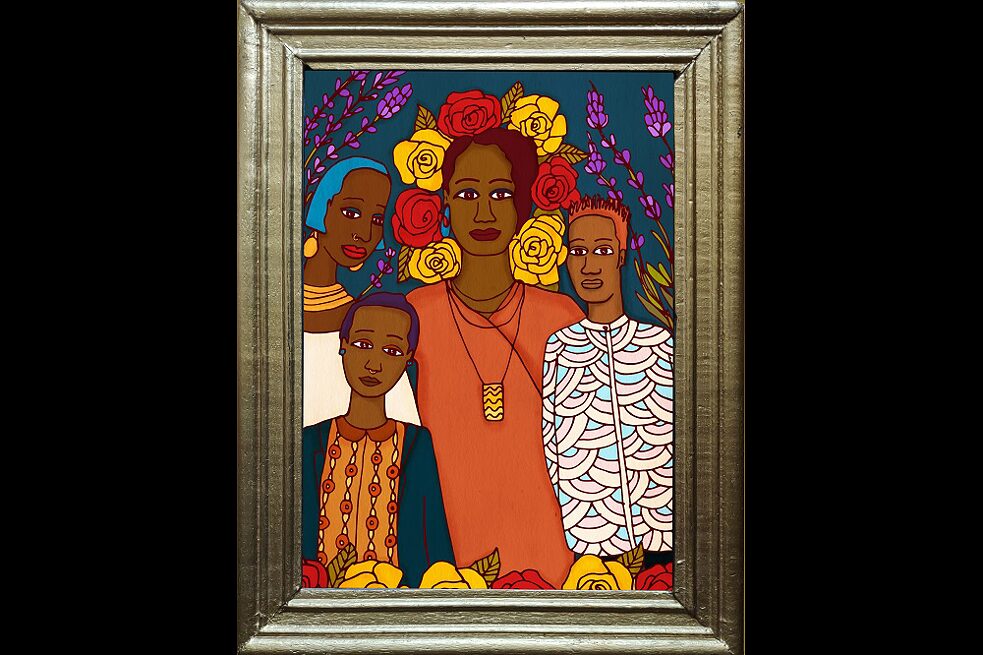 Ein Gemälde von Arya und ihrer Familie