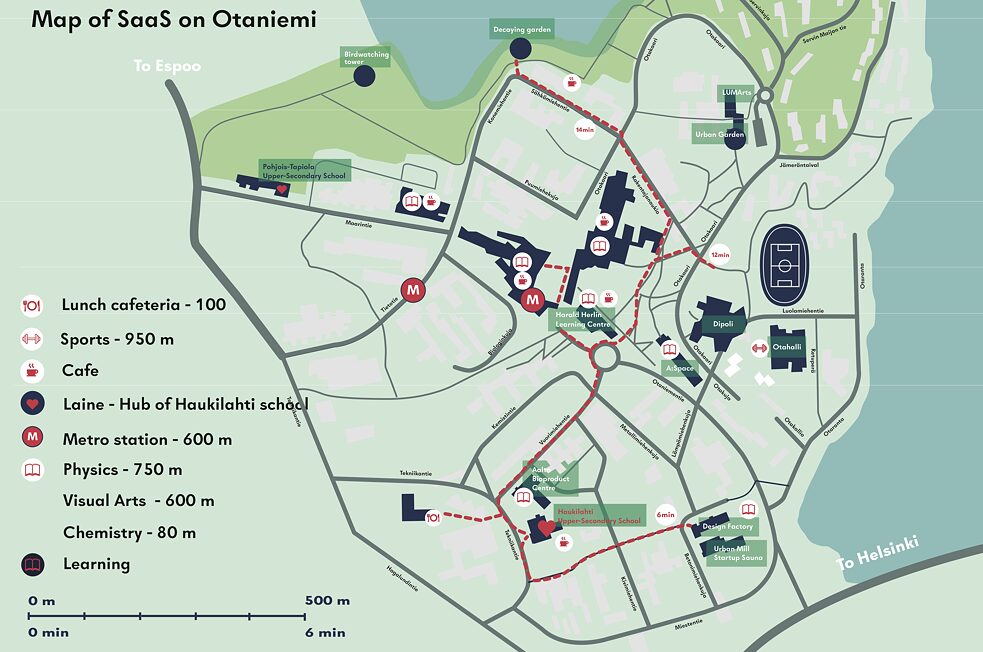 Image 3. The map of SaaS on Otaniemi campus. 