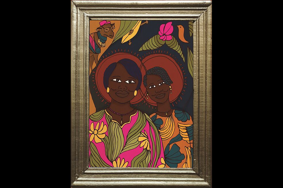 A painting of Lucy and her family