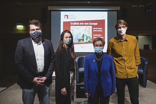 Samuel Hamen, Erna Hennicot-Shoepges, Sandra Gugić, Meris Sehovic, „Erzähle mir von Europa“,19. Oktober 2020, Institut Pierre Werner