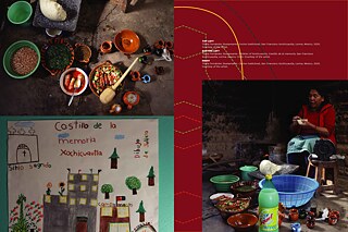 OBEN LINKS: „Cocina tradicional“ (Traditionelle Küche), San Francisco Xochicuautla, Lerma, Mexiko, 2020; BOTTOM LEFT: „Kinder von Xochicuautla, Castillo de la memoria“ (Schloss der Erinnerung), San Francisco Xochicuautla, Lerma, Mexiko, 2020; RECHTS: „Cocina tradicional“ (Traditionelle Küche), San Francisco Xochicuautla, Lerma, Mexiko, 2020