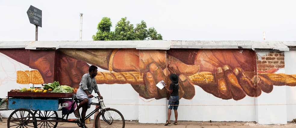 Playful homage to the workers of a coir rope factory: Tension, Allapuzha, Kerala 2021