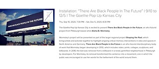 Installation: “There Are Black People In The Future” | 9/10 to 12/5 | The Goethe Pop Up Kansas City