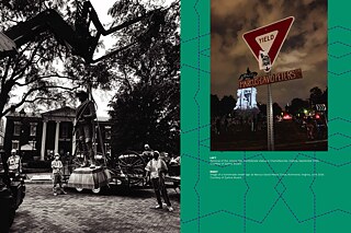 LEFT: Removal of the Johnny Reb Confederate statue in Charlottesville, Virginia, September 2020; RIGHT: Image of a homemade street sign at Marcus-David Peters Circle, Richmond, Virginia, June 2020