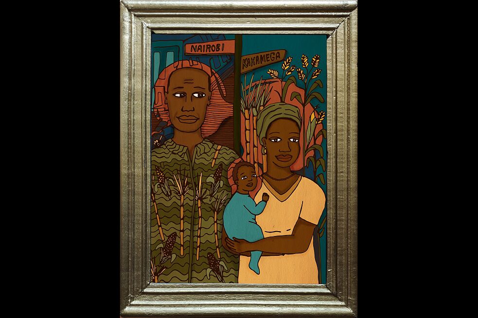 Uma ilustração de Phillip e da sua família