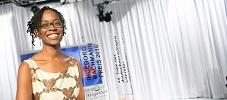 Sharon Dodua Otoo bei der Auszeichnung des Ingeborg Bachmann Preises 2016.