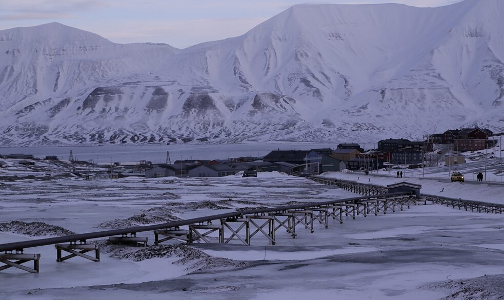 Blick auf Longyearbyen, Spitzbergen, Svalbard. 