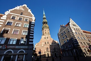 Die Petrikirche in der Rigaer Altstadt. © © Bernhard Ludewig Die Petrikirche in der Rigaer Altstadt.