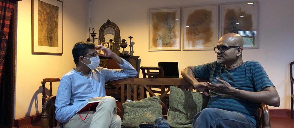 Omer Wasim in conversation with visual artist Thamotharampillai Sanathan.an