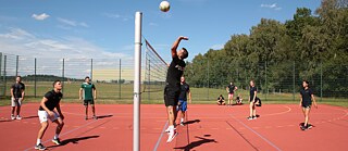 Sportübungen an der Hochschule der Polizei in Hahn.