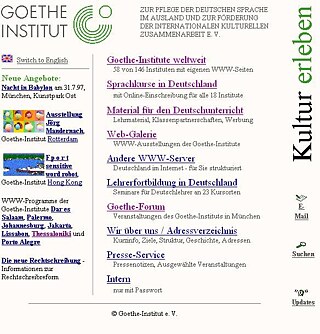 Zwei Jahre später hat sich das Aussehen der Webseite schon stark verändert.