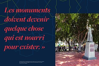 Déconstruction et assainissement de l'espace avec le retrait de la statue de Junipero Serra, Los Angeles, 2020. 