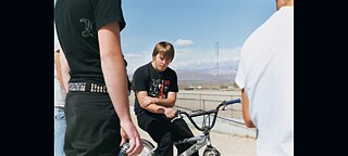 “BMX” (2008) from the “Trona” series, for which Tobias Zielony travelled to the small chemical town of Trona in California.