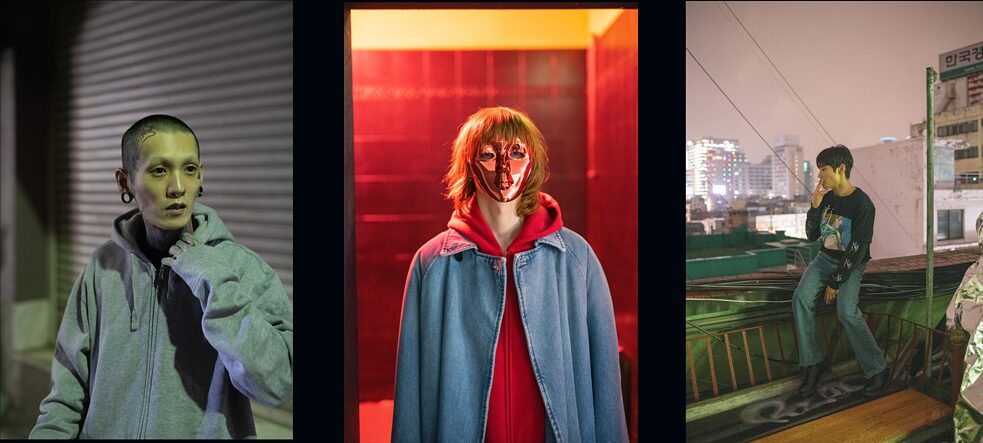 “Il ritratto è inequivocabilmente un modo per addensare e fantasticare”: “Yusuke” (2020), “Red Mask” (2019), “Snakepool” (2020) di Tobias Zielony (da sinistra a destra) 