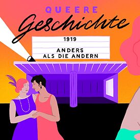 Zwei Frauen vor einem Kino