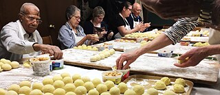 Volunteers make about 4,000 dumplings for the annual Sour Beef dinner at the Zion Church of Baltimor