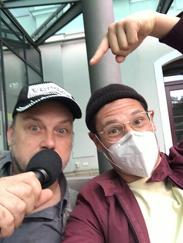 Il nostro blogger con Daniel Wetzel dei Rimini Protokoll