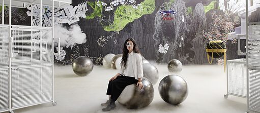 Haegue Yang in her exhibition
