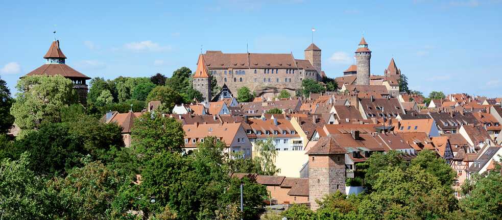 Nuremberg Castle towers over the historic city centre.