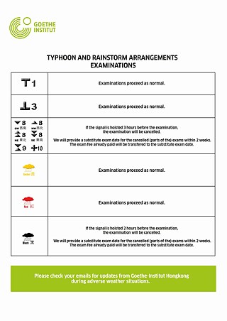 Typhoon and Rainstorm arrangments_Exams