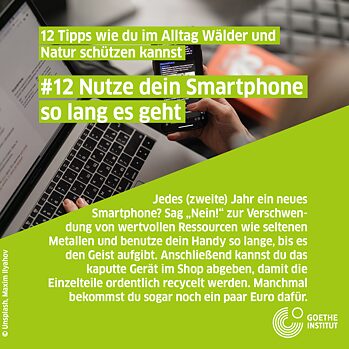 Infopost Mobilgeräte länger nutzen, Laptop und Smartphone