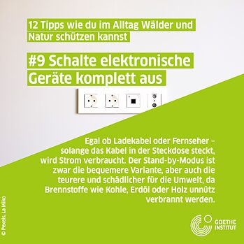 Infopost Stromverbrauch, Steckdosen