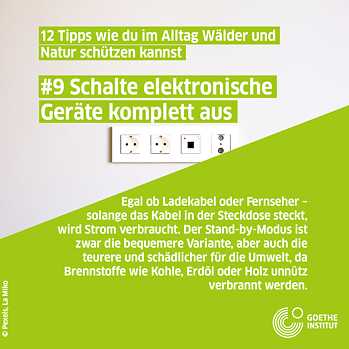 Infopost Stromverbrauch, Steckdosen