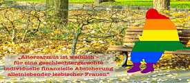 Titelbild für eine Fachveranstaltung zum Thema lesbische Altersarmut 