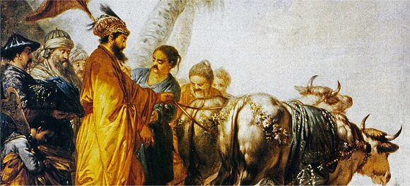 Der Kaiser in China zieht die erste Furche zur Ehre des Ackerbaues" Bernhard Rode, 1770. Gemäldegalerie (Berlin)