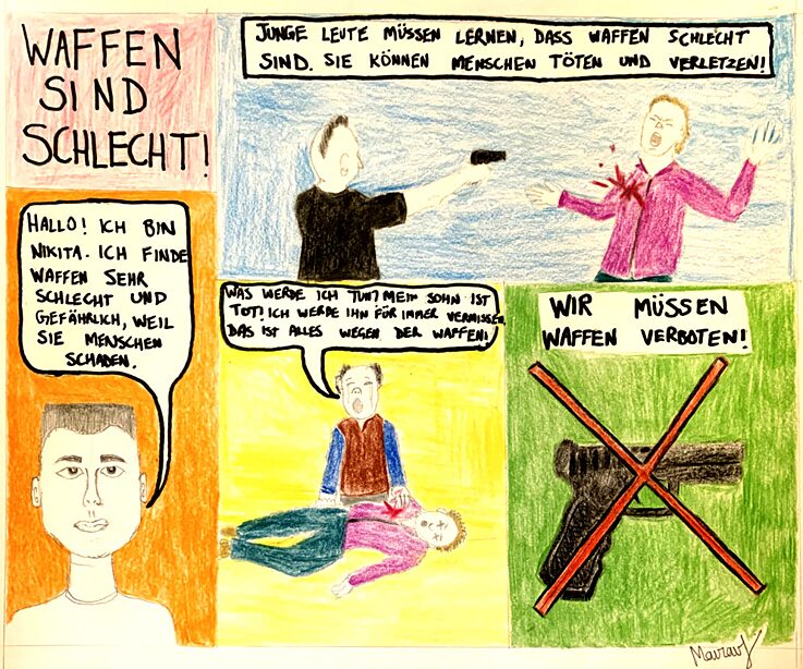 Comic Strip 5 - Weapons are bad