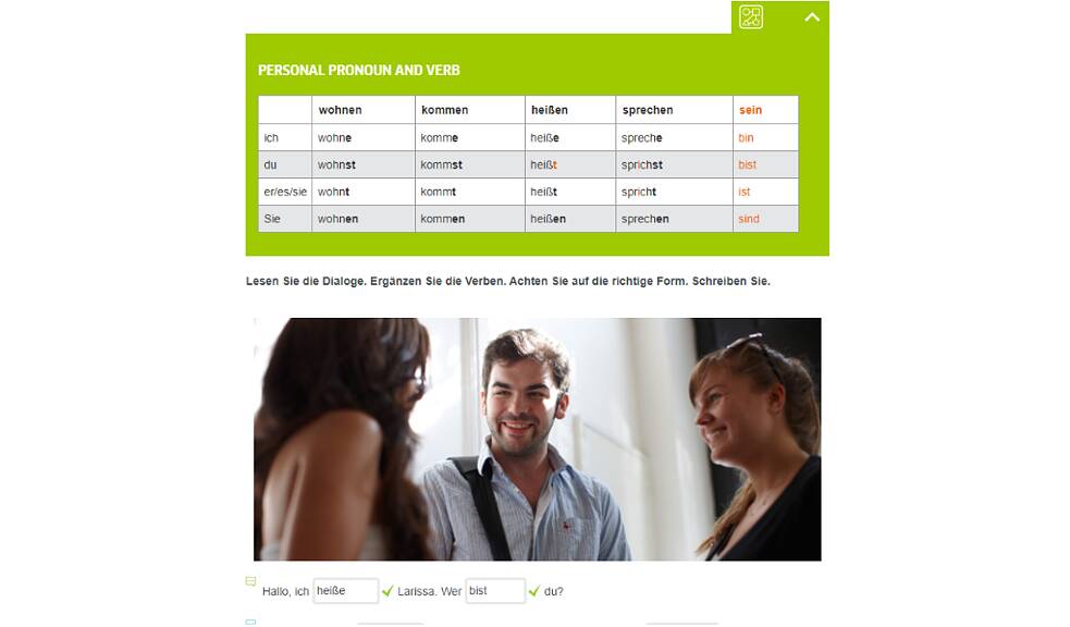 You will receive information on all important grammatical topics.