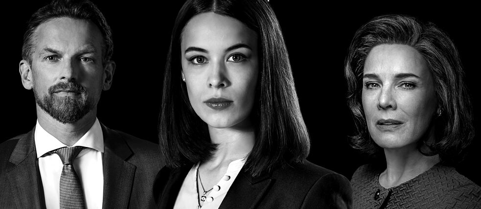 "Bad Banks": Gabriel Fenger (Barry Atsma), Jana Liekam (Paula Beer), Christelle Leblanc (Désirée Nosbusch)