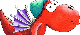 Zeichnung: ein roter kleiner Drache