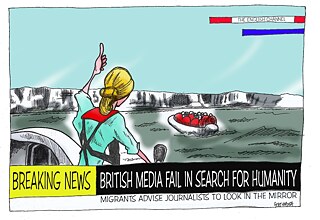 Latitude – Cartoon on the topic: British media's dehumanising coverage