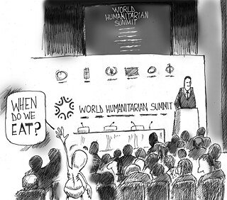 Latitude – Cartoon with text “World Humanitarian Summit”