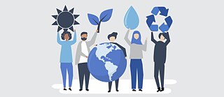 People with environmental sustainability concept