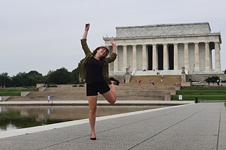 Filming location from “Wonder Woman 1984” at the Lincoln Memorial Reflecting Pool