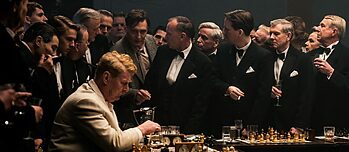 Rolf Lassgård (vorne) in "Schachnovelle" (2020)