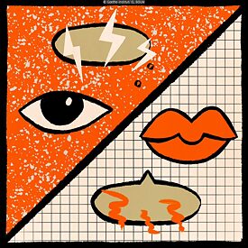 Illustration von Mund und Auge.