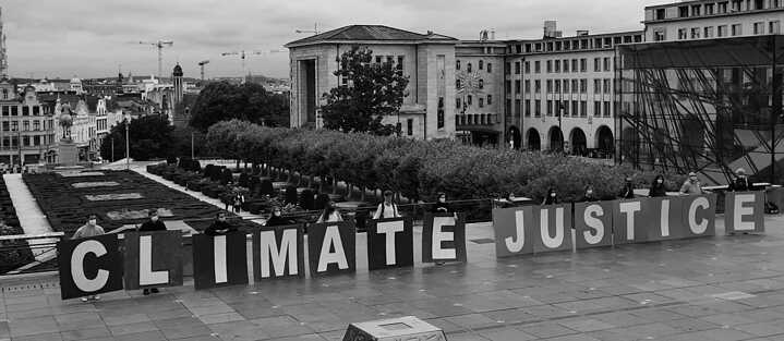 Protest op de Kunstberg in Brussel