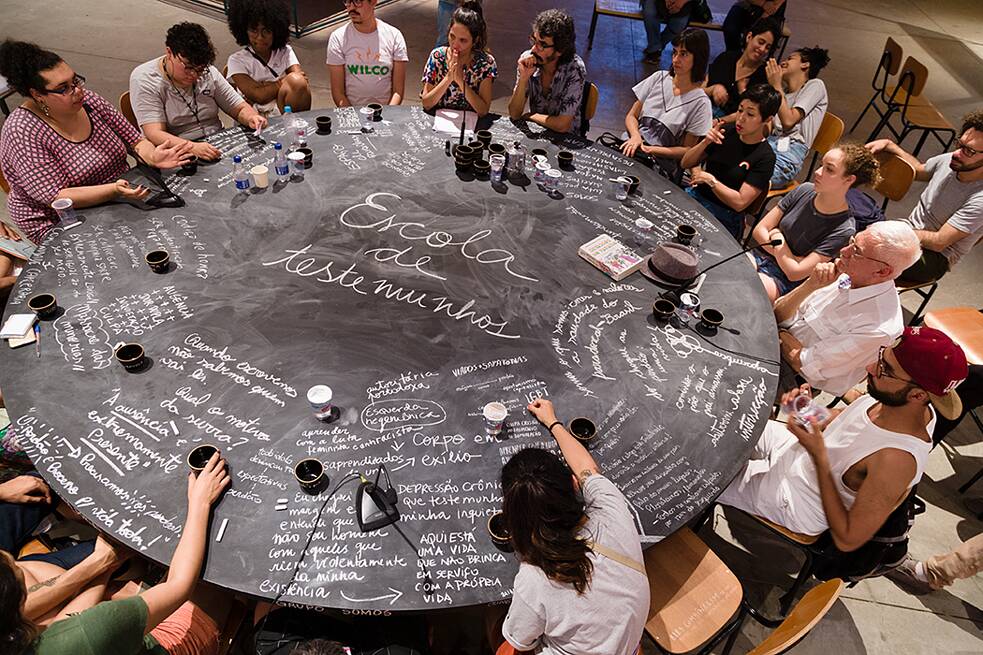 Escola de Testemunhos / Schule der Zeitzeugen, Grupo Contrafilé, São Paulo, 2019. 