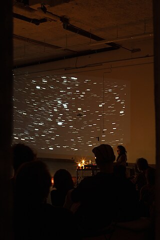 performance installation by Arshia Fatimah Haq with Raed Yassin, at District *School Without Center, photo: Kim Bode, 2021