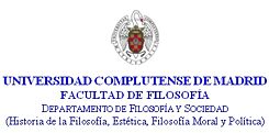 Logo Universidad Complutense de Madrid - Facultad de Filosofía - Departamento de Filosofía y Sociedad 
