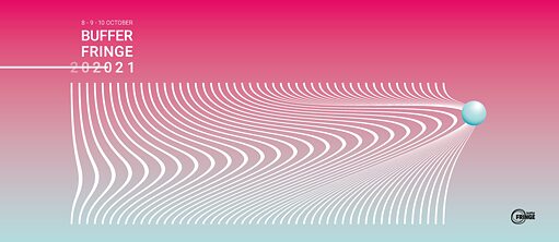Arka planda pembeden mavi-griye giden bir renk oluşumu bulunuyor. Sol üst köşede etkinliğin tarihi, altında Buffer Fringe yazıyor. Posterin büyük bir kısmı optik bir illüzyon yaratan ve izleyiciye doğru yükselen çizgi dalgalarından oluşuyor. Son dalgaların solunda küçük mavi-gri bir küre bulunuyor. Sağ alt köşede Buffer Fringe logosu görülüyor.
