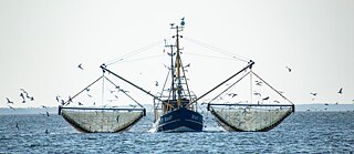 Rybářská loď u Hallig Hooge 