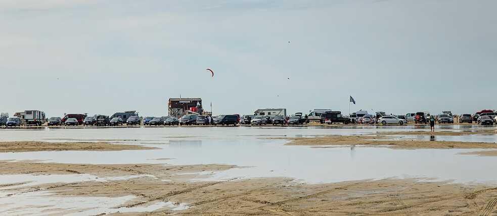 Der Strandparkplatz in Sankt Peter-Ording 