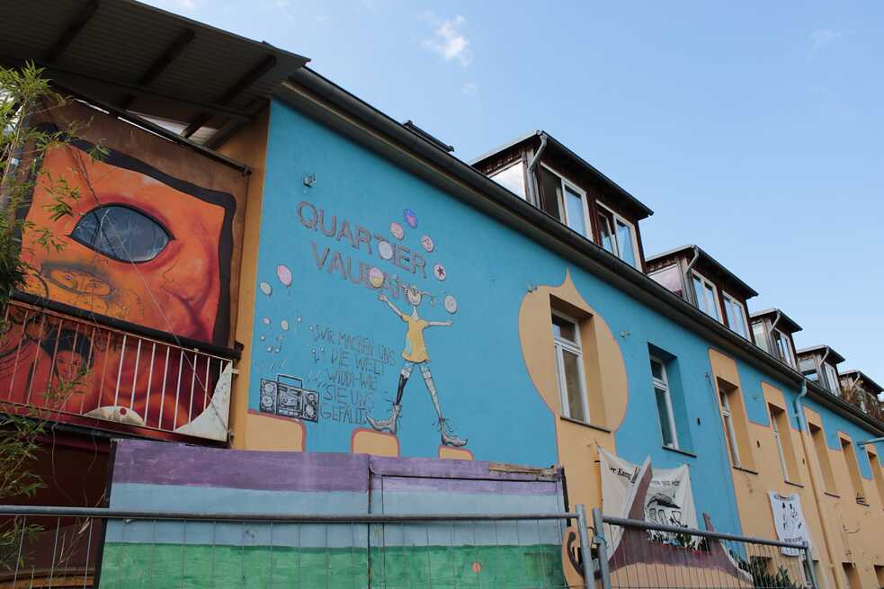 Eine Wandmalerei im Vauban 