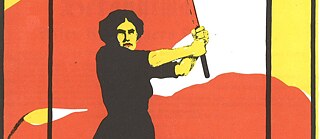 Plakat till Internationella kvinnodagen den 8. mars 1914 för att kräva kvinnornas rösträtt
