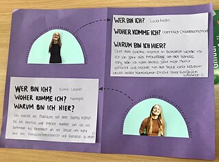 Mit einem kleinen Plakat im Lehrer*innenzimmer haben die „Kulturweit“-Freiwillige Lucia und ich uns vorgestellt